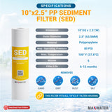 Sediment filter cartridge for Reverse osmosis system and whole house system- replacement filter