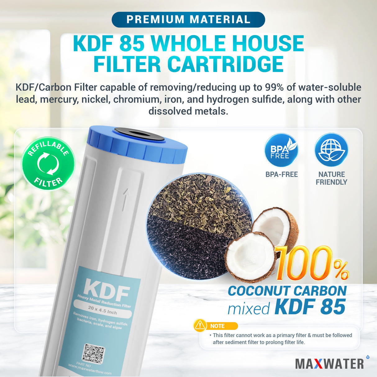 heavy metal water filter kdf85