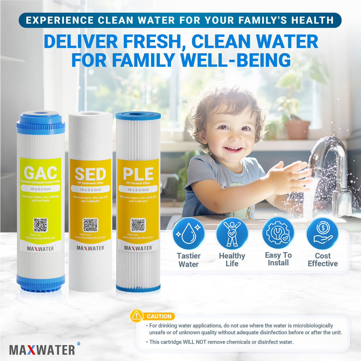 Achieve clarity and freshness with pleated sediment and GAC filter replacement cartridge